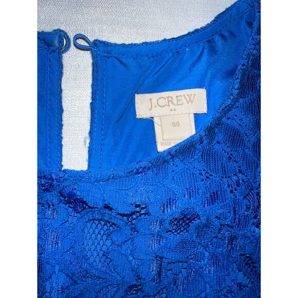 J. Crew Women's Royal Blue Lace Dress Size 00 - Picture 3 of 3